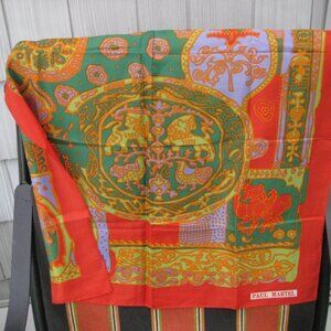 Vintage Paul Martel Aztec Pattern Square Scarf